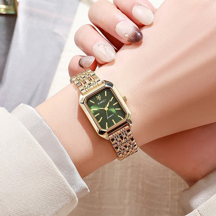 2025 Orologio da polso con cinturino in acciaio inossidabile di marca calda Orologio da polso al quarzo regalo di lusso da donna Orologio da polso al quarzo quadrato semplice moda studente platinumshop