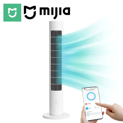 Ventilatore a Torre MIJIA Smart DC a Frequenza Variabile 2a Generazione, 150 °   Ventilatori oscillanti da terra per ambienti, 4 velocità, 3 modalità, versione CN con adattatore