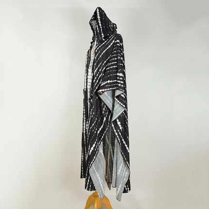 Costume da bagno donna copricostume lungo Kimono da spiaggia orlo curvo allentato aperto davanti Tie Dye abbigliamento da spiaggia platinumshop