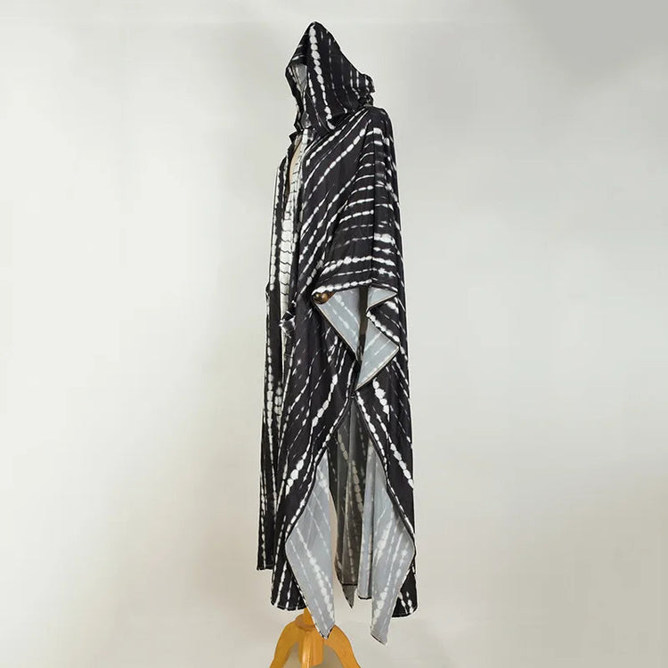 Costume da bagno donna copricostume lungo Kimono da spiaggia orlo curvo allentato aperto davanti Tie Dye abbigliamento da spiaggia platinumshop