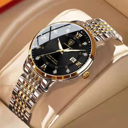 POEDAGAR Orologio da donna di lusso Orologio da donna impermeabile in acciaio inossidabile con data luminosa Orologi al quarzo da donna semplici e casual alla moda platinumshop