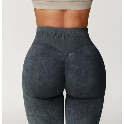 Yoga Pants Impact Leggings Women Seamless Sports Yoga Pant High Waist Ribbed Gym Clothes Fitness Workout Wear Scrunch Bum Tights PlatiNum
