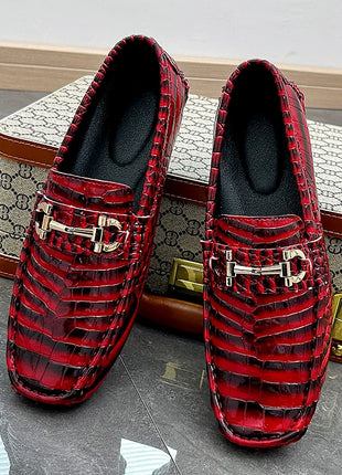 Scarpe Casual da uomo in pelle verniciata di alta qualità scarpe da guida di marca mocassini con motivo a coccodrillo maschile per scarpe basse mocassino da uomo