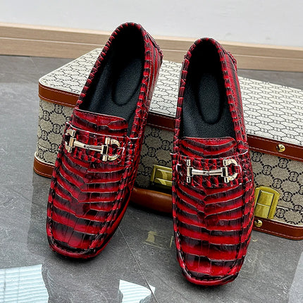 Scarpe Casual da uomo in pelle verniciata di alta qualità scarpe da guida di marca mocassini con motivo a coccodrillo maschile per scarpe basse mocassino da uomo