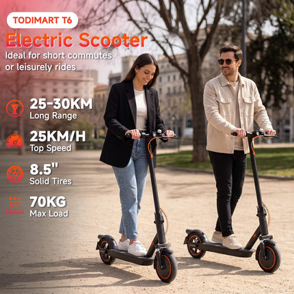 Monopattino elettrico per adulti TODIMART, monopattino elettrico urbano, motore 350W, batteria 36V, monopattino pieghevole, velocità 25 km/h, autonomia 20-30 km, monopattino elettrico urbano, 3 velocità regolabili