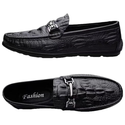 Nuove Scarpe Casual da Uomo con Suola Morbida, Modello Alligatore, Scarpe Formali da Lavoro, Punta Rotonda, Suola in Gomma