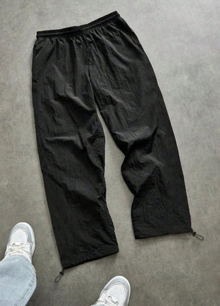 Pantaloni Larghi in Nylon con Stampa Drago per Uomo, Primavera-Estate, Joggers Streetwear per Palestra e Uso Quotidiano, Nero e Blu