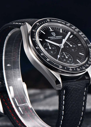 PAGANI DESIGN 2026 Nuovo Orologio da Uomo Moon, Orologio al Quarzo di Lusso per Uomo, Cronografo con Vetro Zaffiro AR, Impermeabile, Movimento VK63, Cinturino in Nylon
