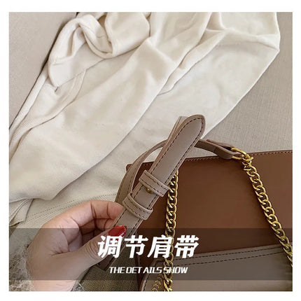 CGCBAG Luxury Brand Women Handbag 2024 New Retro Bee Female Shoulder Bag Simple High Quality Leather Designer Crossbody Bags PlatiNum