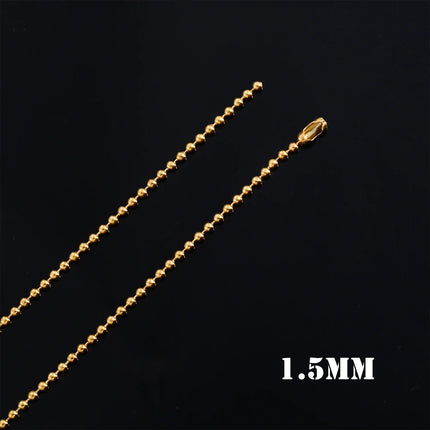 Accessori per gioielli con collana di perline rotonde con catena a sfera in acciaio inossidabile color oro da 1,2 mm-4.0 mm per pendente PlatiNum