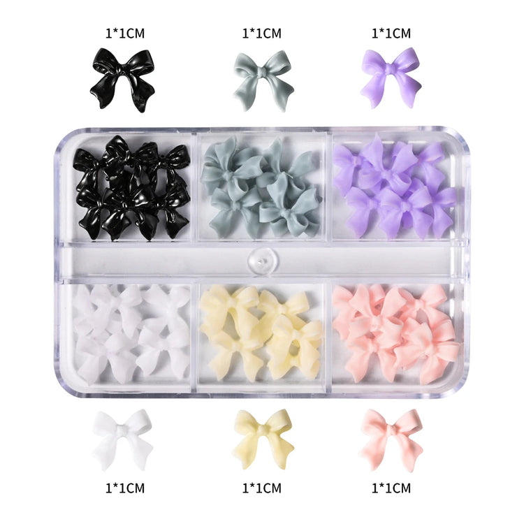 1 Box Pink White Series Bow Heart Nail Charms 3D Arcylic Nail Art Decorations Pearl 5-petal Flower Jewelry Manicure Accessories*