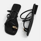 Sandali da donna eleganti con cinturino incrociato, comodi e leggeri, con passante per il dito, scarpe da spiaggia dal design casual a tinta unita per l'estate