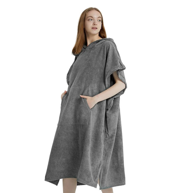 Surf-Poncho Handtuch Poncho Schnell trocknendes Handtuch Kapuzenpullover Mikrofaser Strandkleid Umziehponcho Badetuch Strandponcho für Erwachsene