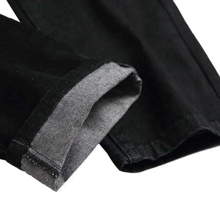 Casual Men's Light Blue Denim Jeans Ripped Straight Leg Slim Fit Non-Elastic Torn Casual Style Chinese Production PlatiNum