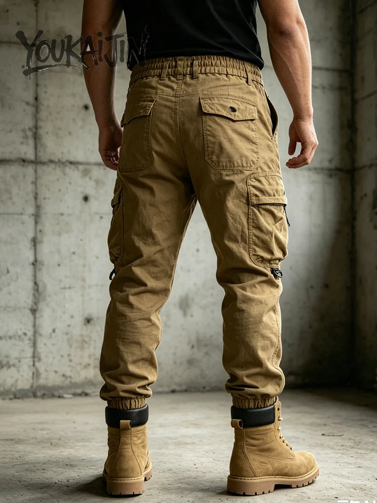 Mens Cargo Pants Autumn Winter Casual Mens Pant Baggy Regular Cotton Trousers Male Combat Military Tactical Pants Multi Pockets