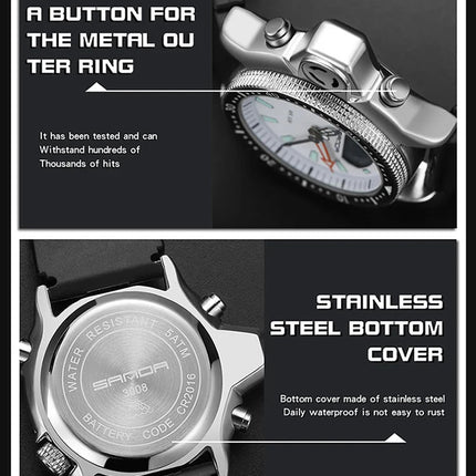 SANDA Sport orologio digitale al quarzo da uomo orologi subacquei creativi orologio da uomo con allarme impermeabile orologio con doppio Display Relogio Masculino platinumshop