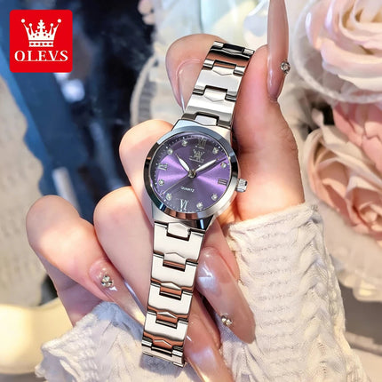 OLEVS Orologio da donna Elegante orologio al quarzo alla moda in acciaio inossidabile impermeabile luminoso da donna con confezione regalo Reloj 3735 platinumshop