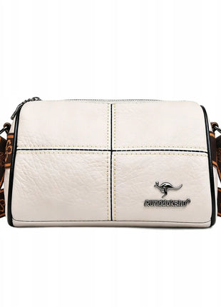 Elegante Borsa a Tracolla in Pelle per Donna, Bianca, Piccola, con Cinturino Regolabile