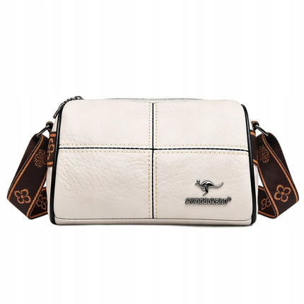 Elegante Borsa a Tracolla in Pelle per Donna, Bianca, Piccola, con Cinturino Regolabile