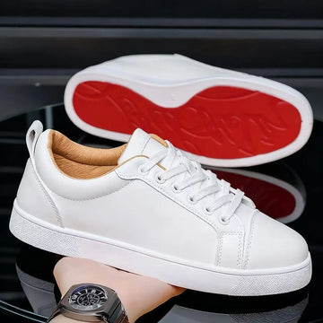 Men's High-End Casual Red Sole Board Oes Waterproof Sports Commuter Busin White Oes Simple Design Versatile Briti Sle