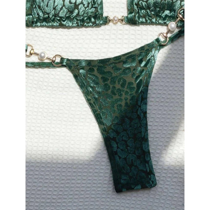 S-XL Leopard Halter Mini Micro Perizoma Bikini Donna Costumi da bagno Costume da bagno femminile Bikini a due pezzi Bagnante Costume da bagno Swim V5207 platinumshop
