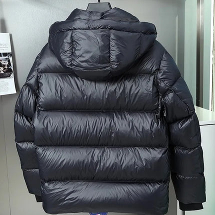 Winter Mens Down Coat Windproof Waterproof Outside Casual Outerwear Zip High Street Fashion Men Warm Hooded Windbreaker Jacket