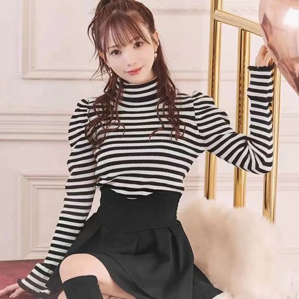 Lautaro Damen-Stufenminirock Frühling Sommer, Schwarz, Süß, Kawaii, Hohe Taille, Cutecore-Kleidung, Japanischer Modestil