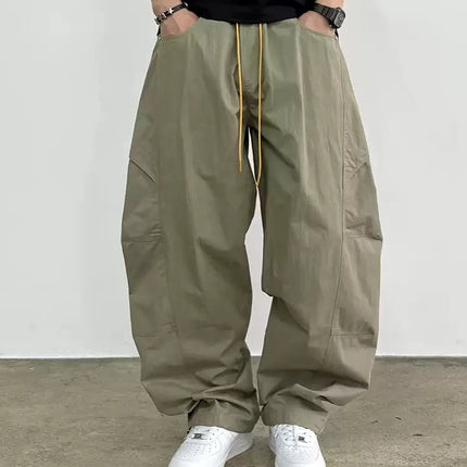 Mens Cargo Jogger Pants American Outdoor Multi Pocket Loose Baggy Lightweight Casual Trendy Fashion Hiking Streetwear Pants