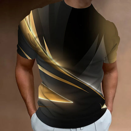 Men's Printed 3D Line T-shirts Fashion Men's T-shirt Street Designer Oversized Short Sleeve T-shirt Daily Casual Sportswear