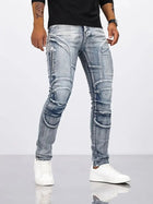 2025 New Motopants leisure motorcycle jeans riding trousers off-road motocross riding pants zipper design Multiple pockets PlatiNum