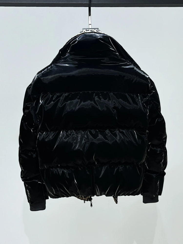 High-End Leopard Print Splicing Faux Two-Piece Parkas Men 2025 Winter New Parkas Thickened Warm Stylish Long Sleeve Chic Jackets