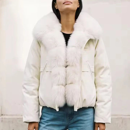 ZADORIN 2026 Detachable Faux Fur Collar Short Parka Winter Jackets Women Elegant Loose Cotton Padded Outerwear Warm Women Coats