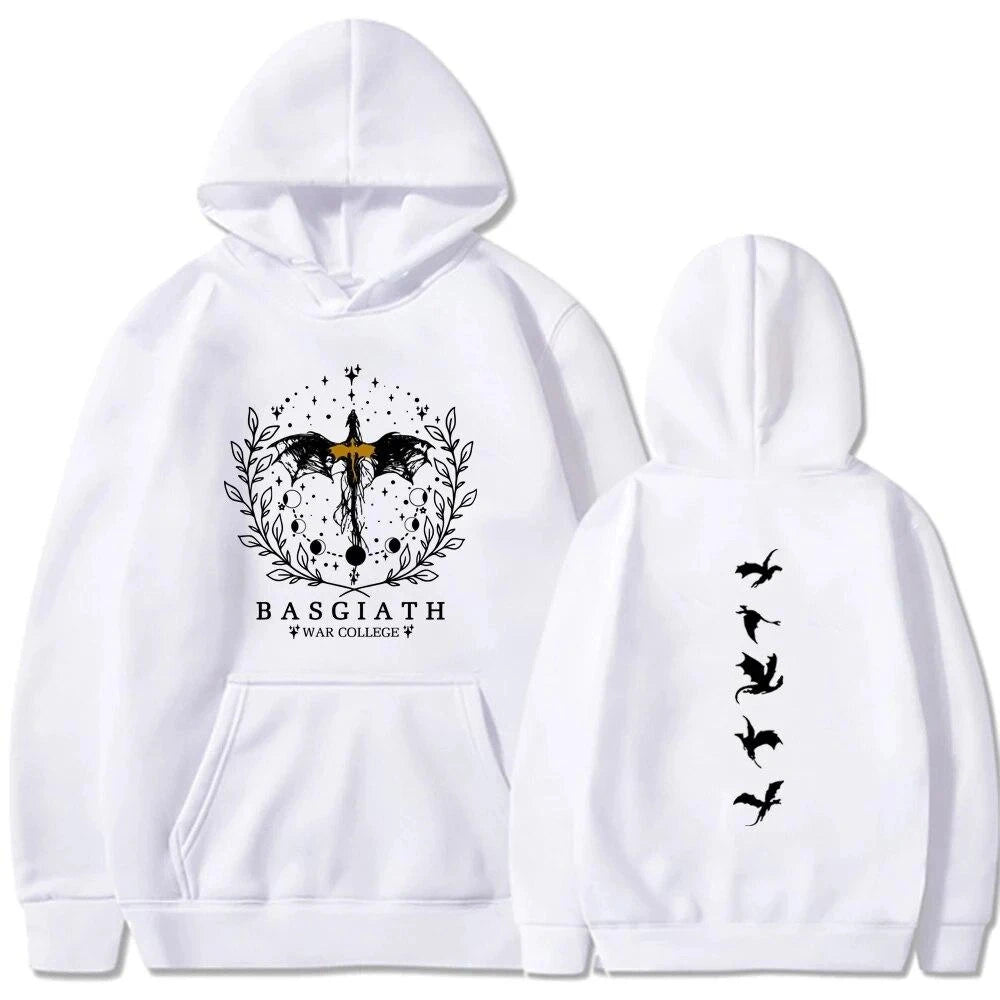 2025 Vintage Fourth Wing Printed Hoodie Women Casual Retro Fashion Pullover Autumn Winter Gothic Long Sleeve Sweatshirts