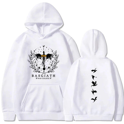 2025 Vintage Fourth Wing Printed Hoodie Women Casual Retro Fashion Pullover Autumn Winter Gothic Long Sleeve Sweatshirts