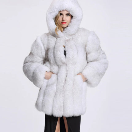 ZADORIN Hooded Fluffy Faux Fur Coat Winter Jacket Women Fashion Thick Warm Faux Fur Jackets Coats Woman Clothing Outerwears