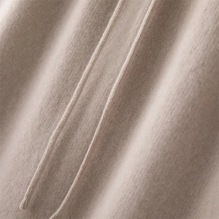Women's Cashmere Skirts Thicken Autumn Winter Drawstring Slit Straight Long Skirt Casual 100% Cashmere Knitted High Waist Dress PlatiNum