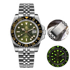 ADDIESDIVE 40mm GMT Watch Men Top Brand Quartz Wristwatch Luxury Ceramic Bezel 20Bar Diving Waterproof Luminous Watch AD2050