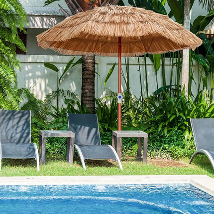 Ombrellone da Spiaggia Hawaii, Altezza Regolabile, Protezione UV, Ombrellone in Paglia, Ombrellone da Mercato, Ombrellone da Patio con Borsa per il Trasporto