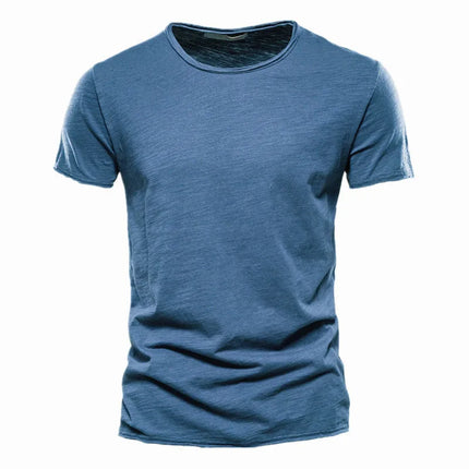Men's 100% Cotton Branded Quality T-shirt V-Neck Fashion Design Slim Fit Solid Men's T-shirt Top Tees Short Sleeve T-shirt for Men