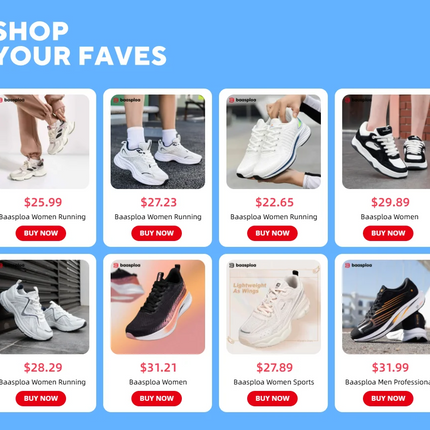 Baasploa Women Running Shoes Lightweight Breathable Sport Shoes Female Comfort White Casual Sneakers Height Increase Cushioning PlatiNum