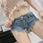 Summer Sexy Low Rise Denim Shorts Women High Elastic Butt Lifting Hot Pants Beach Triangle Shorts Fashion Stretchy Jeans Shorts PlatiNum