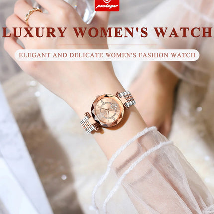 POEDAGAR Orologio da polso originale alla moda per donna Orologio da donna al quarzo con data in acciaio inossidabile impermeabile Orologi da donna casual di lusso platinumshop