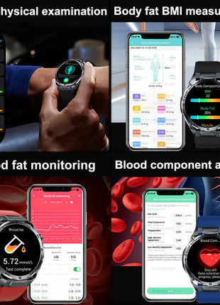 Nuovo Smartwatch 2026 con Analisi del Grasso Corporeo ECG+PPG, Acido Urico, Pressione Sanguigna, Ossigeno nel Sangue, Chiamate Bluetooth, Orologio Sportivo Intelligente per Uomini e Donne platinumshop