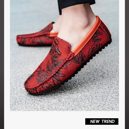 Scarpe da uomo in pelle rosa Designer di lusso Mocassini da uomo casual Mocassini da uomo Traspirante Slip On Flats Guida Zapatillas Hombre
