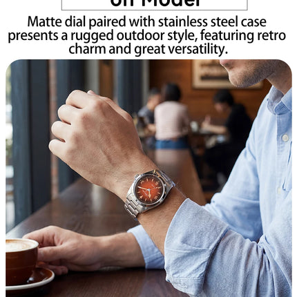 ADDIESDIVE New 36Mm Men's Quartz Watch Retro Dial Sapphire Glass 100M Waterproof Stainless Steel Night Light Retro Quartz Watch