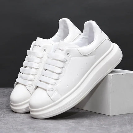 Brand Men's Shoes Black Glossy Casual Men Shoes White Fashion Couple Sneakers Man Shoes for Men