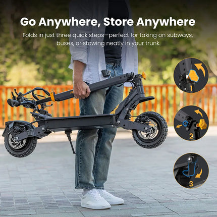 Ausom L1 Monopattino Elettrico Autonomia fino a 70 km, 800W, Freni a Disco Anteriori e Posteriori con E-ABS, Pneumatici Tubeless da 10”, Monopattino Pieghevole per Pendolarismo Urbano