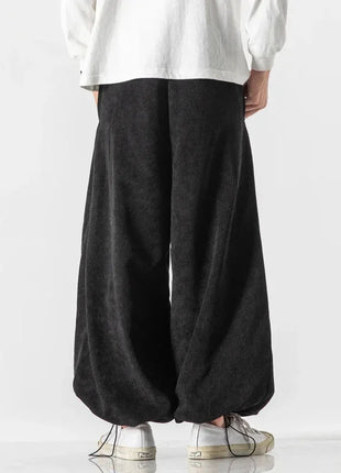Cineserie Cintura Pantaloni da uomo Moda Pantaloni sportivi larghi Harajuku Pantaloni da jogging Hip Hop Velluto a coste Coppia casual Pantaloni Harem M-5XL