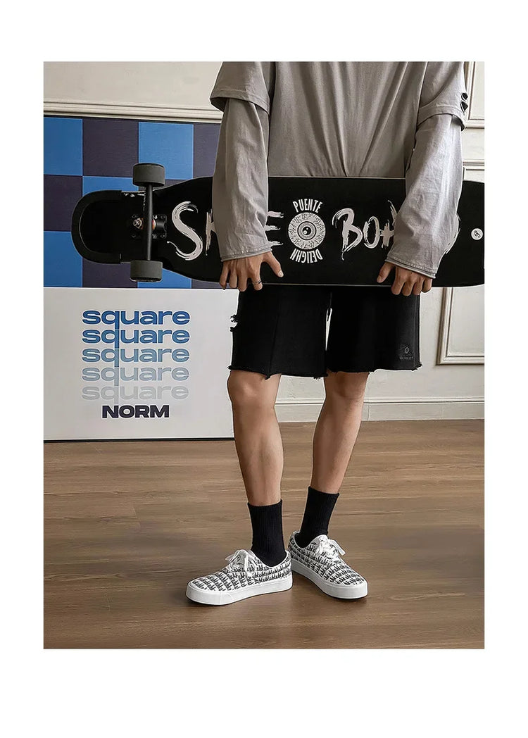Designer Canvas Casual shoes for men  Flats Vulcanized Shoes Original printed sneakers male Skateboard street shoes men Tennis