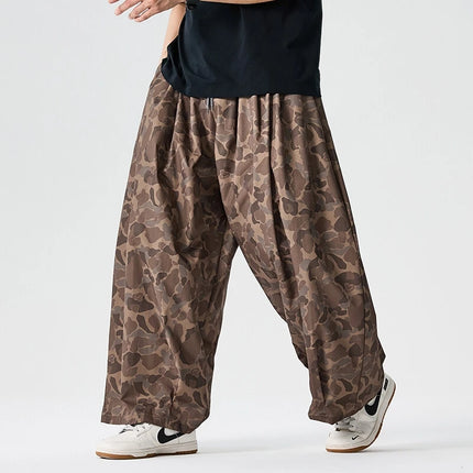 Pantaloni cargo mimetici uomo pantaloni Harem casual oversize da strada uomo pantaloni larghi Harajuku per sport all'aria aperta pantaloni a gamba larga da uomo streetwear